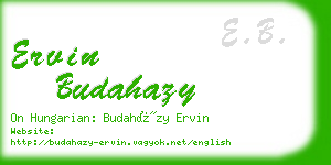 ervin budahazy business card